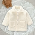 thumbnail image 6 of Atogsazn Toddler Girl Sherpa Jackets Fuzzy Button Down Jacket Winter Coat Warm Outerwear Outfit Tops Beige 1-2 Years, 6 of 6