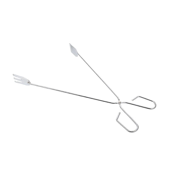 Charcoal Scissor Tongs with Chromium Plating for BBQ Use Silver Color Long Handle 5 Pieces