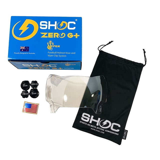 Visor para fútbol americano SHOC Zero G Plus transparente con espejo para casco