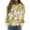 Yellow, variant on Women's Christmas Printed Round Neck Sweatshirt, Long Sleeve Casual Pullover Top, Raglan Sleeve Holiday Graphic Fall Winter Clothes,Green,S