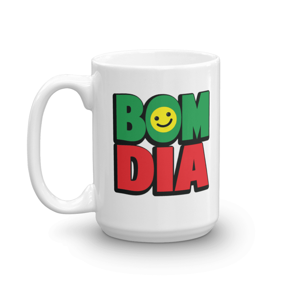 Bom Dia Coffee & Tea Mug, Kitchen Table Décor, Dinnerware, Dishes,  Products, Accessories & Novelty Giftables For Portuguese American,  Brazilian, European Or Men & Women From Portugal (15oz) 