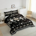 thumbnail image 3 of Feelyou Western Bohemian Aztec Bedding Comforter Set, Black Khaki Vintage Square Twin Comforter Sets, Farmhouse Sheep Skull Reversible Bedding Set, Breathable Home Decor, 2-Piece, 3 of 8
