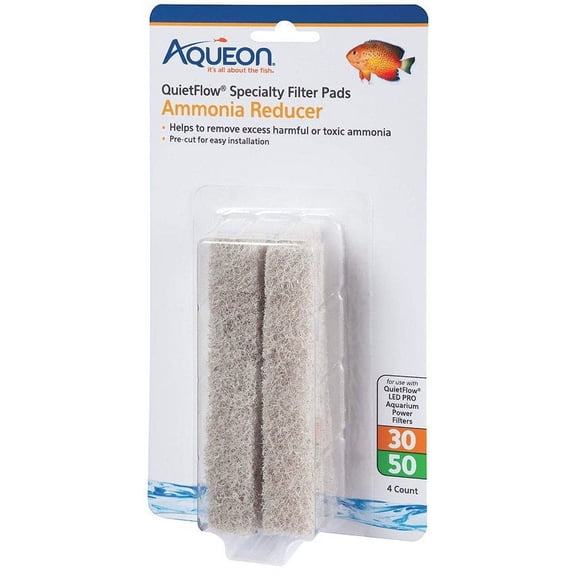 Aqueon Ammonia Reducer for QuietFlow LED Pro 30/50 [Aquarium, Filter Pads] 4 count