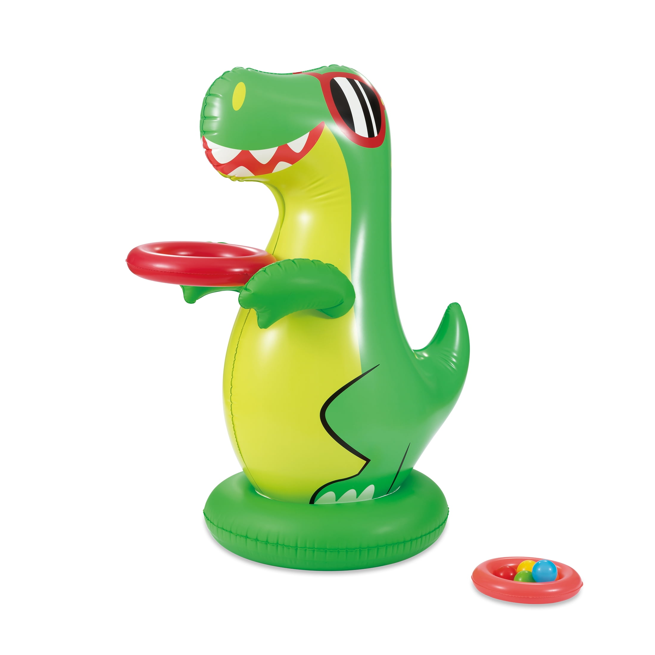 Play Day Inflatable Dinosaur Ball Toss Pool Game, Green, Ages 3 and Up, Unisex