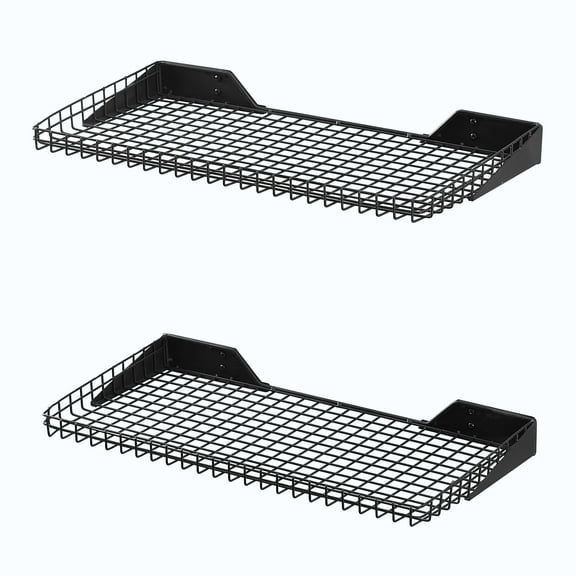 LUGO 24"x12" Garage Wall Shelves, 2 Pack, Black