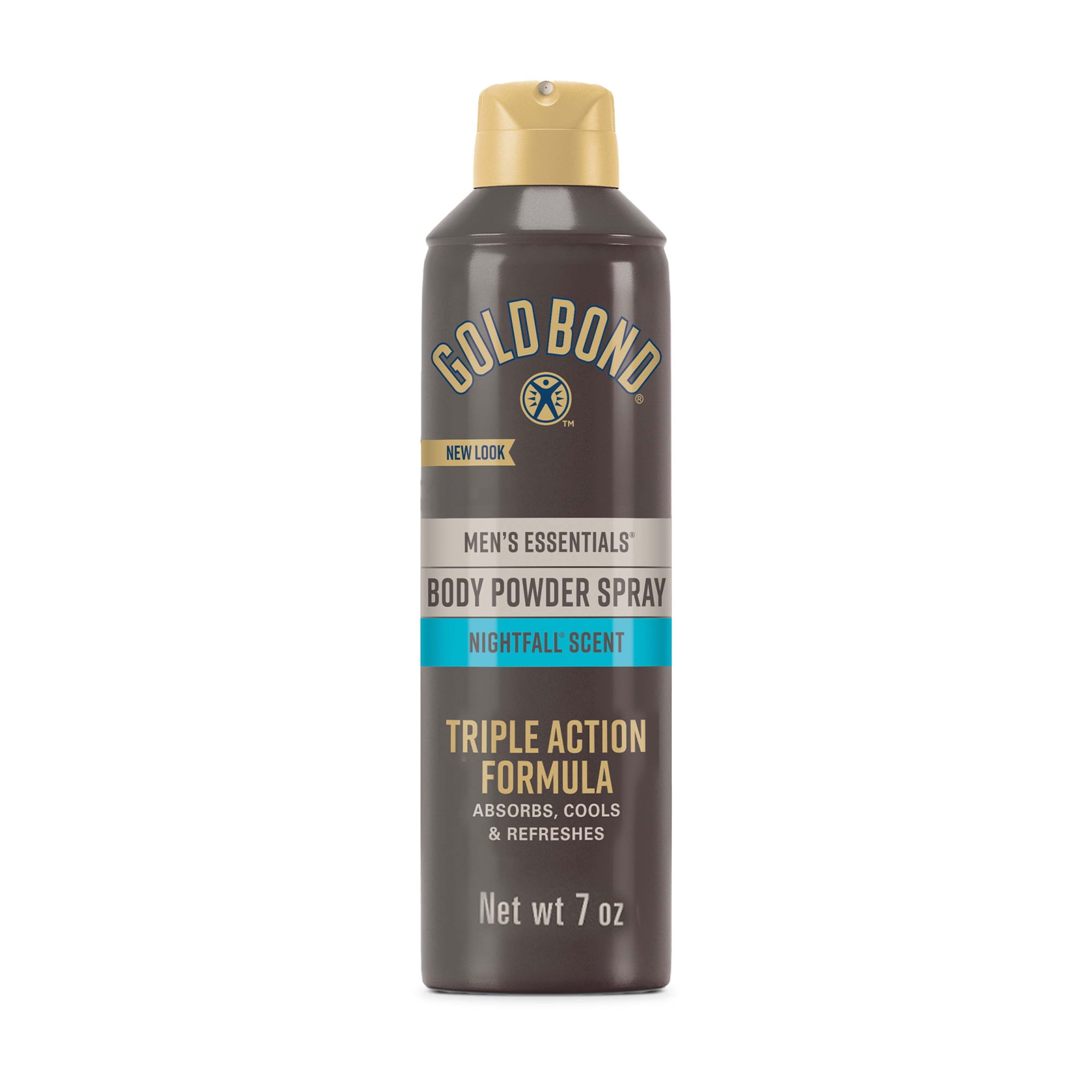 Gold Bond Body Powder Spray, Men's Essentials Talc-Free Body Powder Spray, 7 oz., Nightfall Scent, Wetness Protection