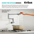 thumbnail image 6 of KRAUS® Oletto™ Wall Mount Pot Filler Kitchen Faucet with Retractable Arm in Spot-Free Brushed Brass, 6 of 14