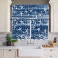 thumbnail image 2 of Sea Stars Curtain Valances Set Summer Beach Sea Stars Navy Blue Texture Kitchen Curtains 24&nbsp;inch Length Rod Pocket Valance and Tiers 3 Piece Set Small Bedroom Bathroom Laundry Decor, 2 of 9