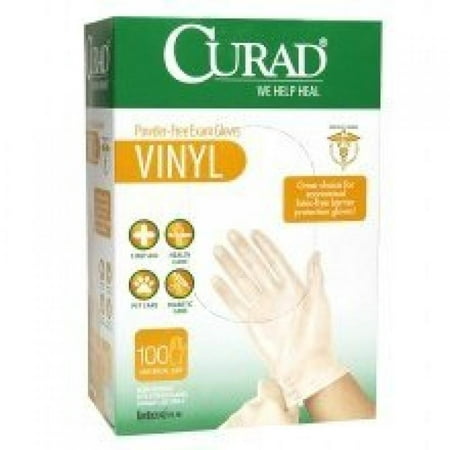 Curad Powder-free Exam Gloves Vinyl 100 each (Pack of 3)-