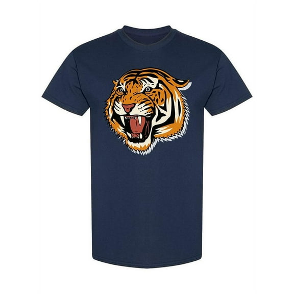 Angry Tiger Face Graphic T-Shirt Men -Image by Shutterstock, Male x-Large