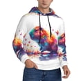 thumbnail image 2 of Wukai Watercolor Butterfly Guinea Pig Print Men Hoodies Fleece Sweatshirts Long Sleeve Sweaters Pullover Fall Outfits Winter Clothes-Medium, 2 of 7