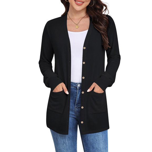 Shine Up Womens Lightweight Cardigan Button Down Long Sleeve Tops Casual Open Front Cardigans