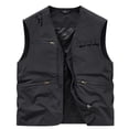 thumbnail image 6 of RYDCOT Men's V Neck Casual Lightweight Waterproof Outdoor Fishing Work Sai Travel Photo Cargo Vest Sleeveless Jacket with Multi Pockets Black, 6 of 6