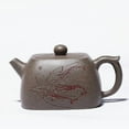 thumbnail image 1 of handmade square shape purple clay teapot beauty authentic kettle, 1 of 4