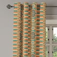 thumbnail image 2 of Ambesonne Aztec Grommet Curtain, Tribal Bohemian Illustration, 50" x 120", Apricot Orange and Teal, 2 of 6
