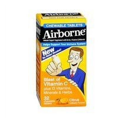 Airborne Airborne Chewable Tablets Citrus, Citrus 32 tabs Pack of 3