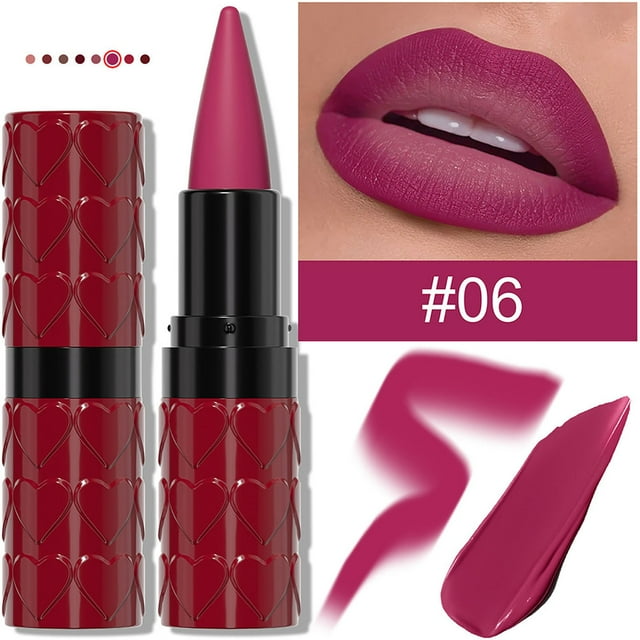 Salud y Belleza, Belleza y Maquillaje, Labial/Brillo Labial, Labial, Labial de 8 colores en forma de corazón que no se pega al vaso y no se desvanece, un labial