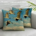 thumbnail image 3 of Nawypu  USA, New Mexico, Bosque Del Apache NWR. Sandhill Cranes in Flight. Pillow Case, 3 of 5