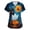 Blue(Pumpkin Ghost), variant on Halloween Scrubs for Women Funny Cartoon Pumpkin Bat Nursing Uniform Trendy V-Neck Side Slits Scrub Shirt Holiday Short Sleeve Tees Blouse with Pockets Orange XL