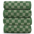 thumbnail image 1 of Toallas de mano Jacquotha Soft Green a cuadros, paquete de 4 unidades, 420 g/m², 1 of 7