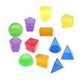 thumbnail image 1 of Juego de 12 bloques de formas geométricas 3D con formas geométricas sólidas, juguetes de aprendizaje, creatividad y manipulación para niños de 4 a 8, 1 of 8