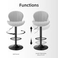 thumbnail image 4 of Juego de 2 Banquetas de Bar Youhauchair de Terciopelo Ajustables y Giratorias en Gris, 4 of 8