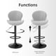 thumbnail image 4 of Juego de 2 Banquetas de Bar Youhauchair de Terciopelo Ajustables y Giratorias en Gris, 4 of 8
