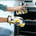 thumbnail image 2 of Yellow and Gray Modern Art Geometric Kitchen Oven Mitt and Pot Holder Sets 4 Pcs for Baking, Cooking and Grilling, Heat Resistant Up To 392 °F, 2 of 7