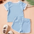 thumbnail image 3 of Hiijoy Toddler Girls Casual Outfits Cotton Solid Short Sleeve T Shirt and Shorts Set, Sizes 3-4T, 3 of 8