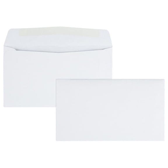 #6-3/4 Business Envelopes with a Gummed Flap for Standard Remittance Business Mailing, 24 lb White Wove, 5-3/8 x 6-1/2, 500 per Box (90070)