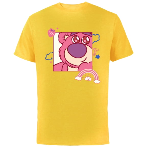Disney and Pixar’s Toy Story Lotso Bear Fluffy Rainbows Cute - Short Sleeve Cotton T-Shirt for Adults - Customized-Yellow