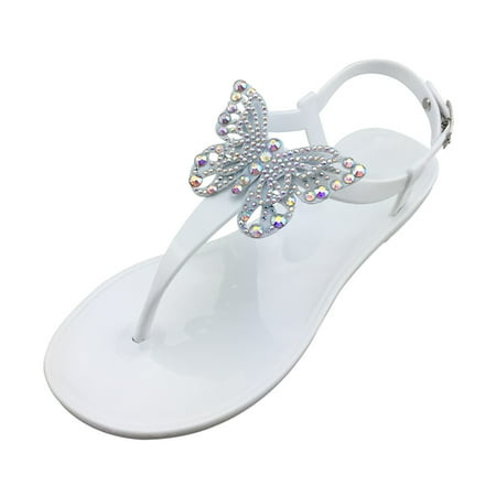 

ZIZOCWA Bubbler Slippers Bow Tie Sandals For Women Size 5 Fashion Women S Shoes Casual Round Toe Rhinestone Strap Flats Sandals Buckle Women S Sandals Womens Sandals Go Walk