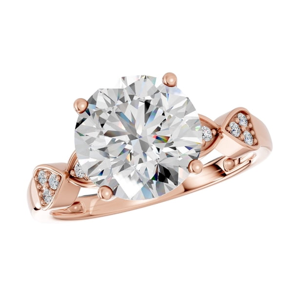 KEEVA JEWELS Rose Gold Plated Silver Round Cut 2.15Ct Moissanite Diamond Elegant Modern solitaire Engagement Ring Size 7.5