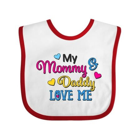 Mommy Baby Bib - My Mommy and Daddy Love me with Hearts Baby Bib