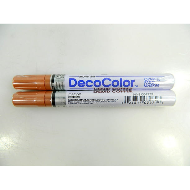 Losjes Diplomatie vertrouwen Two (2) Deco Color Marvy Uchida Broad Line Opaque Paint Marker (Copper),  Acid Free,Lightfast By Decocolor - Walmart.com
