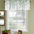 thumbnail image 5 of 2 Panels Eucalyptus Leaf Sage Green Valance for Windows, Spring Weeping Leaves Botanical Light Filtering Kitchen Curtains, Rod Pocket Window Treatment Curtain Valances for Living Room, 42"x12", 5 of 9