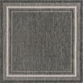 thumbnail image 3 of Unique Loom Outdoor Border Collection Area Rug - Soft Border (7' 10" Square Black/Ivory), 3 of 7