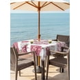 thumbnail image 2 of Outdoor Tablecloth with Umbrella Hole and Zipper, Pink Floral Square Table Cloth 60x60 Inch Waterproof Tablecloth, Spring Summer Modern Flower Leaf Picnic Table Cover for Patio Camping, 2 of 7