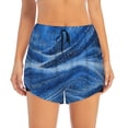 thumbnail image 3 of Uemuo Sparkling With Blue Pattern Women's Athletic Shorts High Waisted Running Shorts with Liner Pockets Gym Elastic Workout Shorts-Medium, 3 of 9