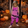 thumbnail image 2 of Gunia Toddler Girls Halloween Outfit Flannel Kids Suspender Romper Loose Harem Style Jumpsuit Festive Party Outfits Pink 1-2 Years, 2 of 5