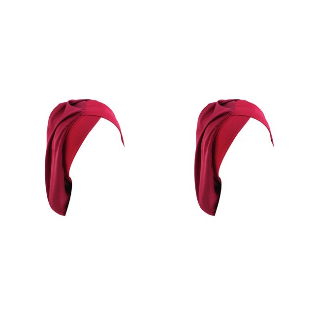 Qarigey Impresión Seda Nightcaps Lissom Diseño Moda Multicolor Suavidad Headwear Headwrap Turbantes Satin Sleeping Caps Vino puro rojo Type2 NO2
