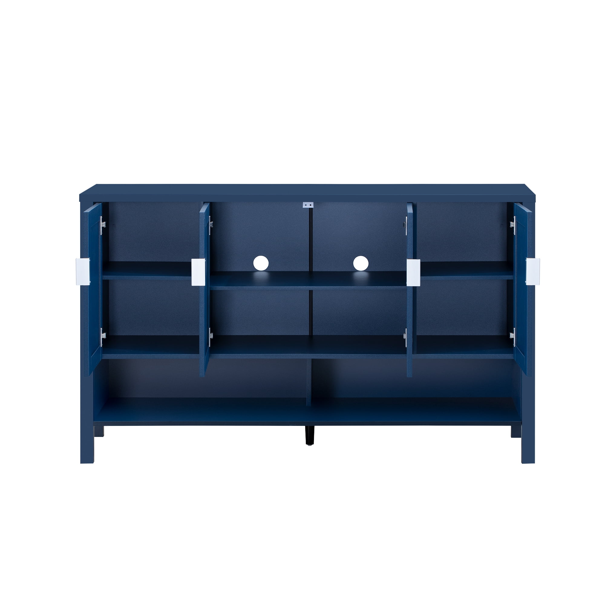 55.1" Storage Sideboard with 4-Doors, Buffet with Open Shelf and 2-Tiers Adjustable Shelves, Modern Cabinet with Double Hooks ,Suitable for Living Room, Hallway, Dining, Office