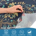 thumbnail image 4 of Yayeee Kitchen Valance Rod Pocket 54" x 18" Living Room Window Curtain, Navy Blue Peacock Pattern, 4 of 6