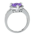 thumbnail image 3 of 1.50 Ct Heart Natural Purple Amethyst Diamond 925 Sterling Silver Ring Sz 9, 3 of 4