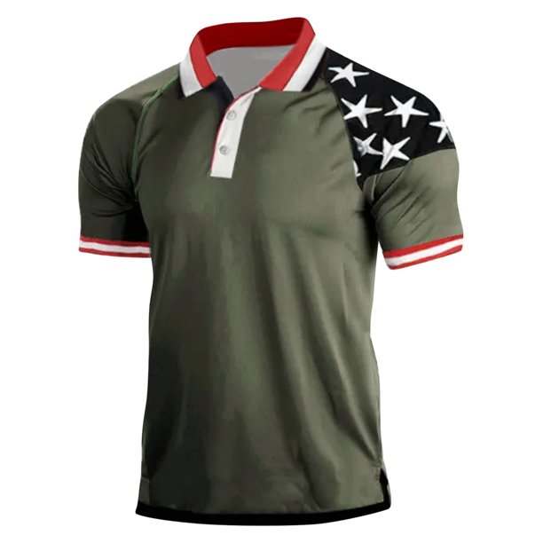 European And American Men's Retro Outdoor Top Digital Printing Short-sleeved Top M