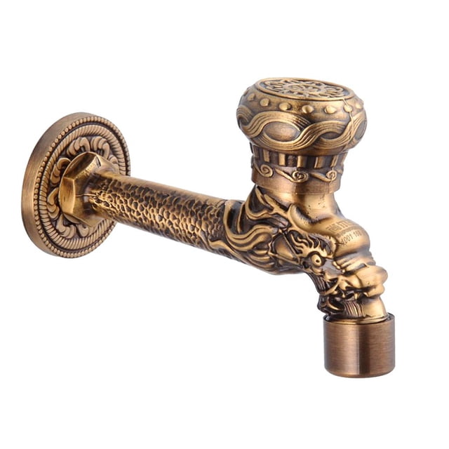 Grifo de agua fría individual Sunnimix de latón macizo montado en pared 1/2 2 cm