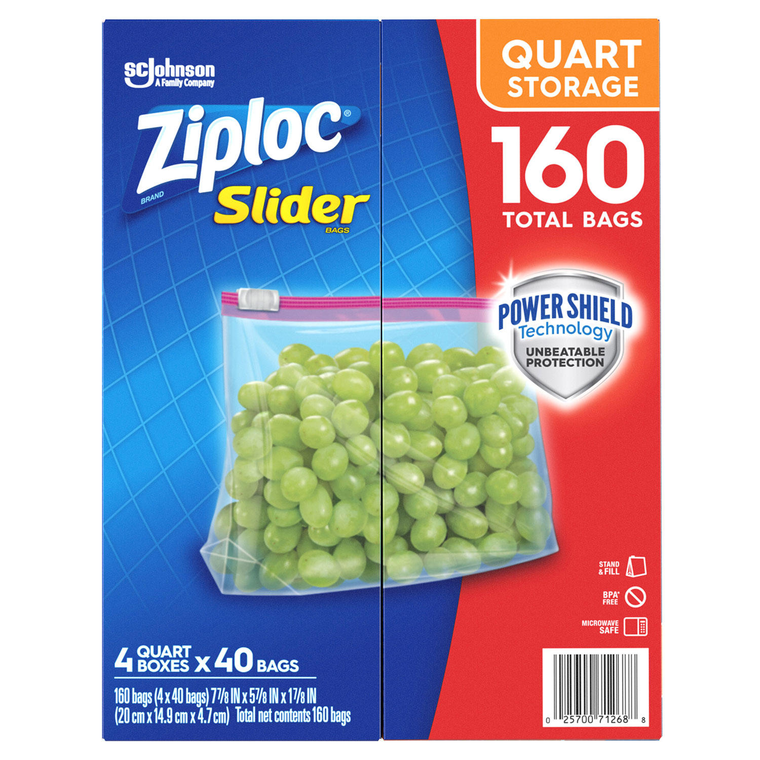 Ziploc Storage Slider Quart Bags (160 ct.)