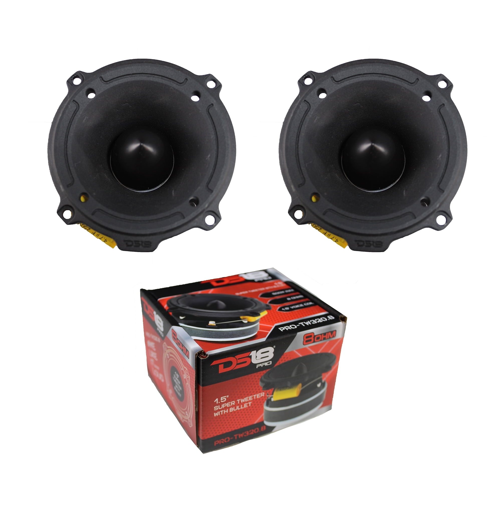 2 x 1.5" Super Bullet Tweeter Pro Car Audio 1000 Watts 8 Ohm PROTW320