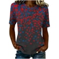 thumbnail image 2 of NSLGXD Women's 250th Anniversary Usa Shirt Round Neck Short Sleeve 4th of July Shirts Dressy Casual Holiday Graphic Tees S-3XL, 2 of 7