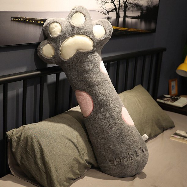 Almohada de peluche con forma de pata de gato para niños, almohada Kawaii para dormir, muñeco bonito, regalo de cumpleaños y Navidad